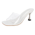 Damen Transparente Mules mit elegantem Blockabsatz
