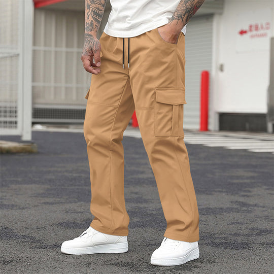 Herren technische Cargo-Freizeithose mit Tunnelzugbund, geradem Bein und aufgesetzten Klappentaschen Shop Nory
