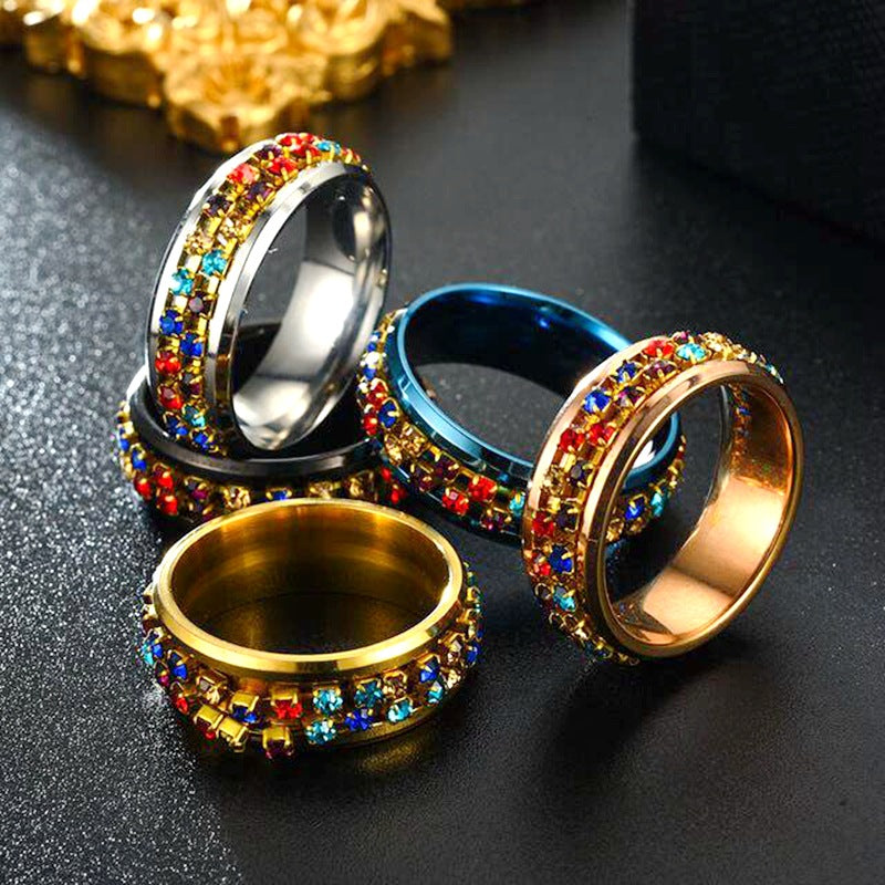 Damen Ring mit funkelndem, mehrfarbigem Zirkonia-Besatz Shop Nory