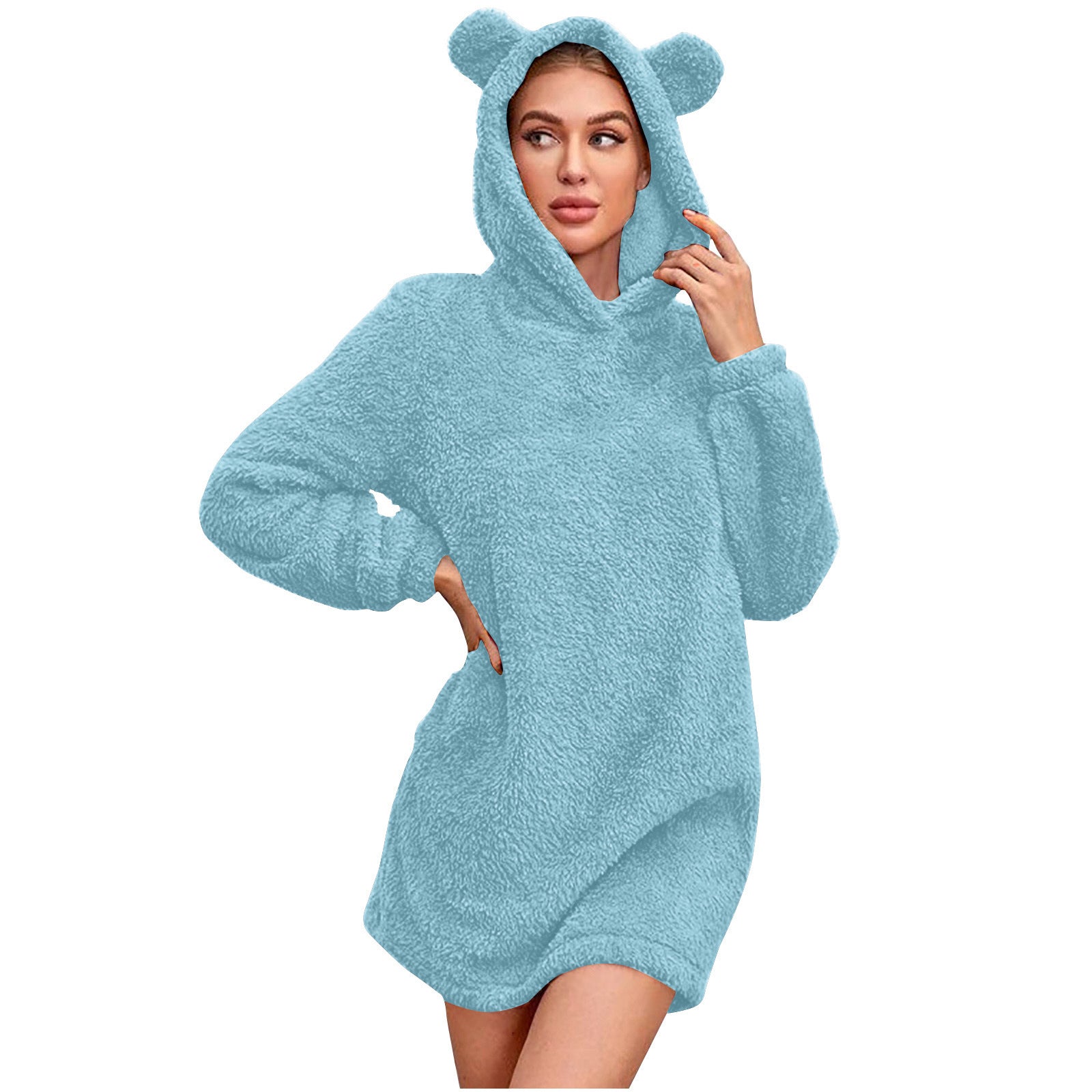 Damen Kuscheliger Hoodie mit Bärenohren