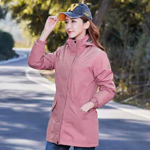Damen leichter wasserabweisender Parka mit Kapuze und funktionalen Taschen Shop Nory