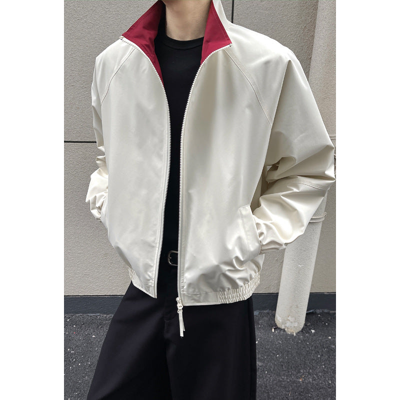 Herren Modische Übergangsjacke mit kontrastierendem Kragen Shop Nory