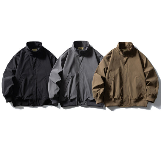 Herren Boxy-Bomberjacke mit Stehkragen, verdeckter Druckknopfleiste und elastischen Rippbündchen Shop Nory
