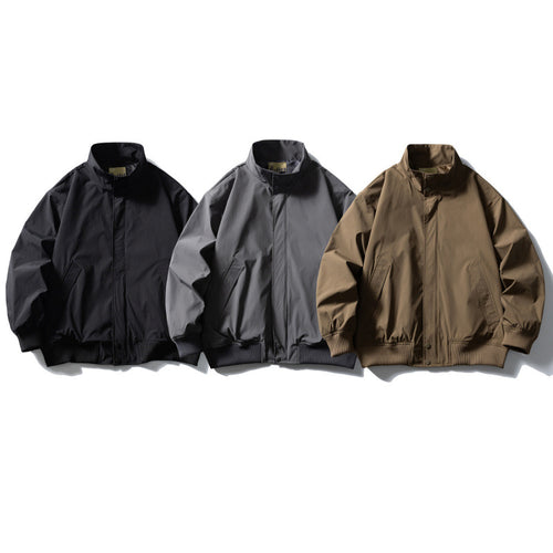 Herren Boxy-Bomberjacke mit Stehkragen, verdeckter Druckknopfleiste und elastischen Rippbündchen Shop Nory
