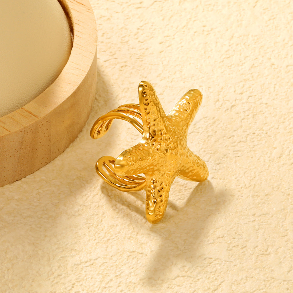 Damen offener Ring mit kunstvollem Sternenmuster und verstellbarem Design Shop Nory