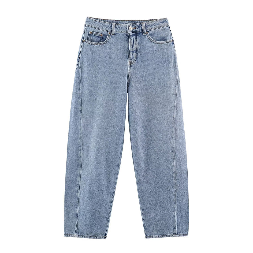 Damen Hochtaillierte weite Jeans mit geradem Bein und Cropped-Länge Shop Nory