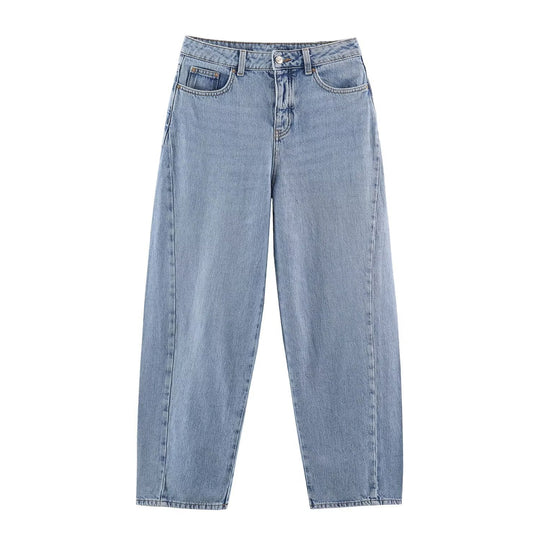 Damen Hochtaillierte weite Jeans mit geradem Bein und Cropped-Länge Shop Nory