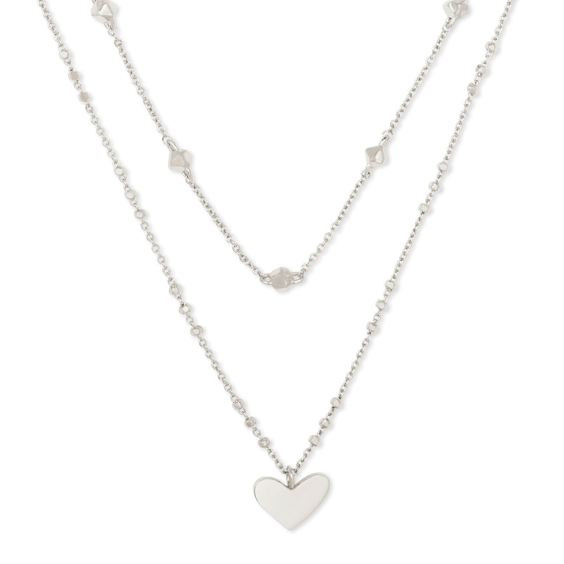 Damen Halskette mit mehrlagigem Design und Herzanhänger Shop Nory