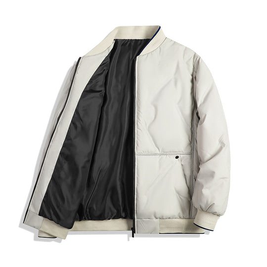 Herren Minimalistische Thermo-Bomberjacke mit glattem Innenfutter und verdeckter Reißverschlussblende Shop Nory