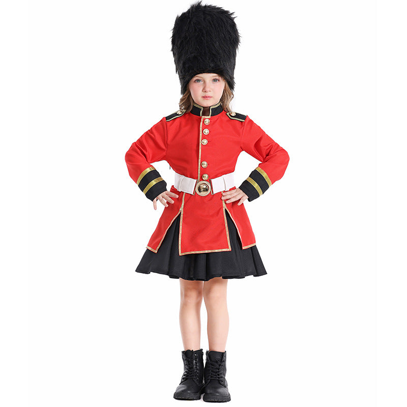Mädchen Kostüm als königlicher Wachen mit detailreichem Jacke und Hut Shop Nory