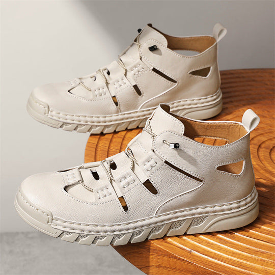 Herren Orthopädische Ledersandalen mit verstellbarem Riemensystem Shopnory