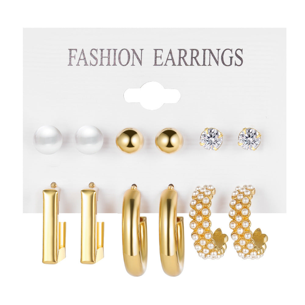 Damen Ohrringe Set mit eleganten Perlenakzenten und modernen Designs Shop Nory