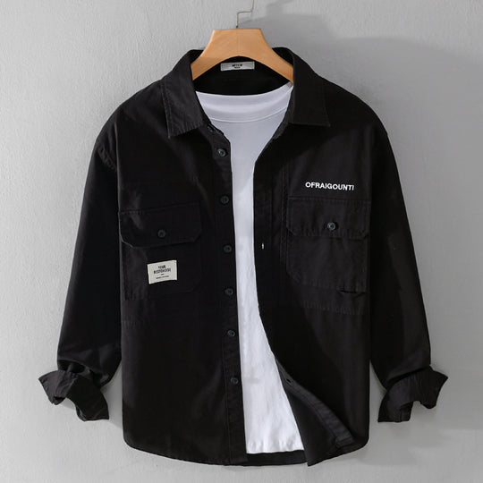 Herren Field-Overshirt im Military-Stil mit aufgesetzten Brusttaschen und relaxed Fit Shop Nory