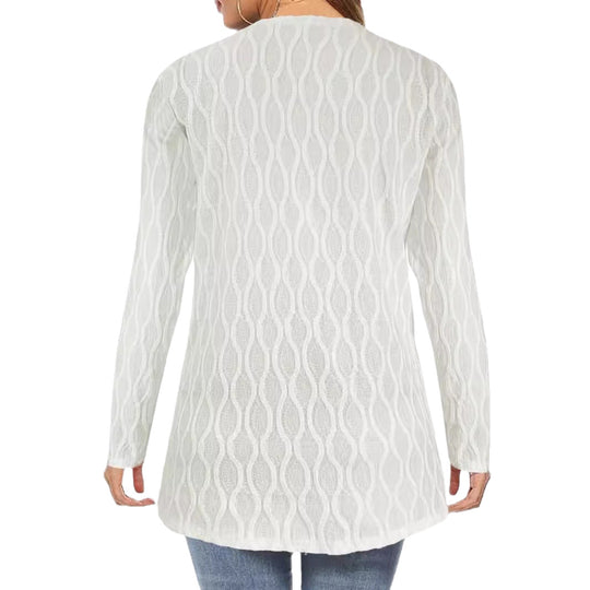Damen Offene Strickjacke mit strukturierter Wellenoptik und aufgesetzten Taschen Shop Nory