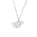 Damen Halskette mit Ginkgo-Blatt-Anhänger und funkelnden Zirkonia Shop Nory