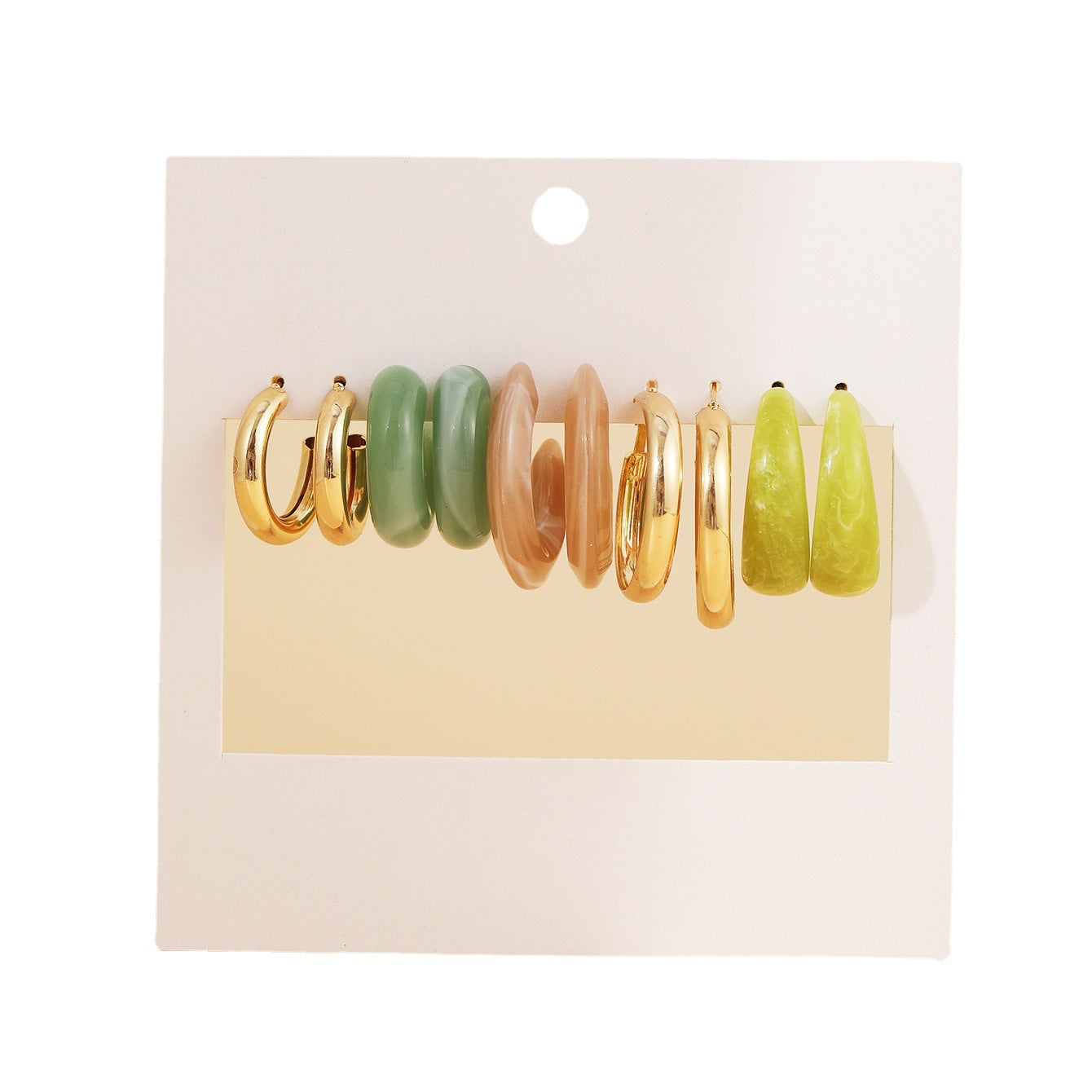 Damen Ohrstecker Set mit transparenten und goldenen Akzenten Shop Nory