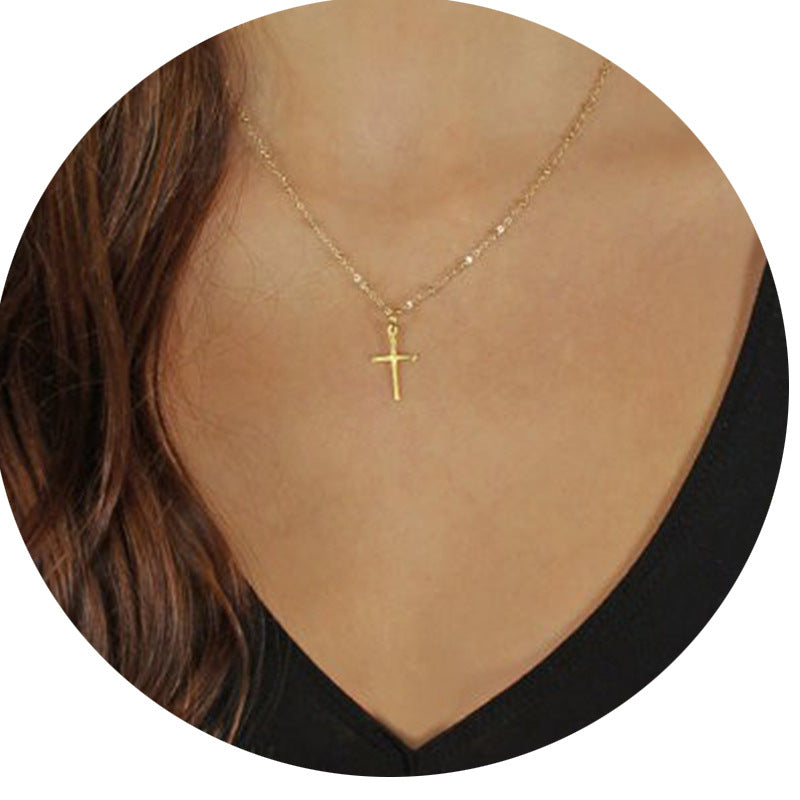 Damen Halskette mit elegantem Kreuzanhänger Shop Nory