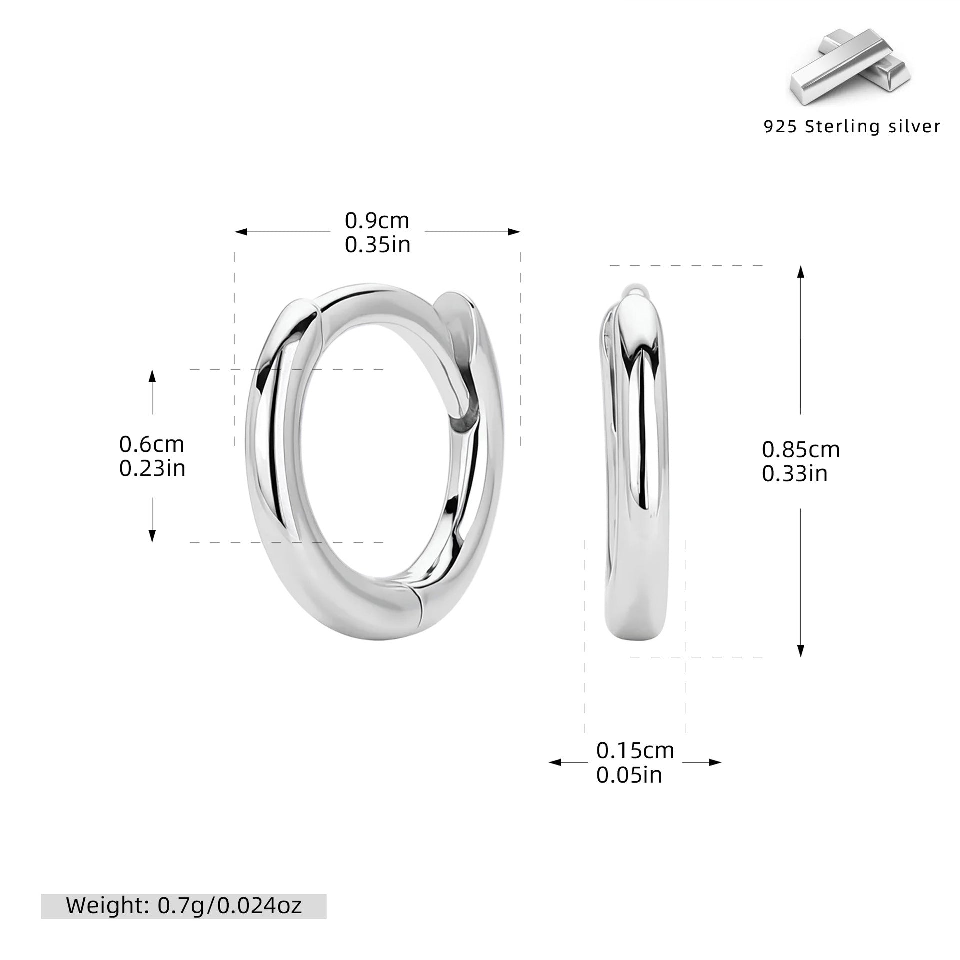 Damen Creolen mit modernem, geschwungenem Design aus 925 Sterling Silber Shop Nory