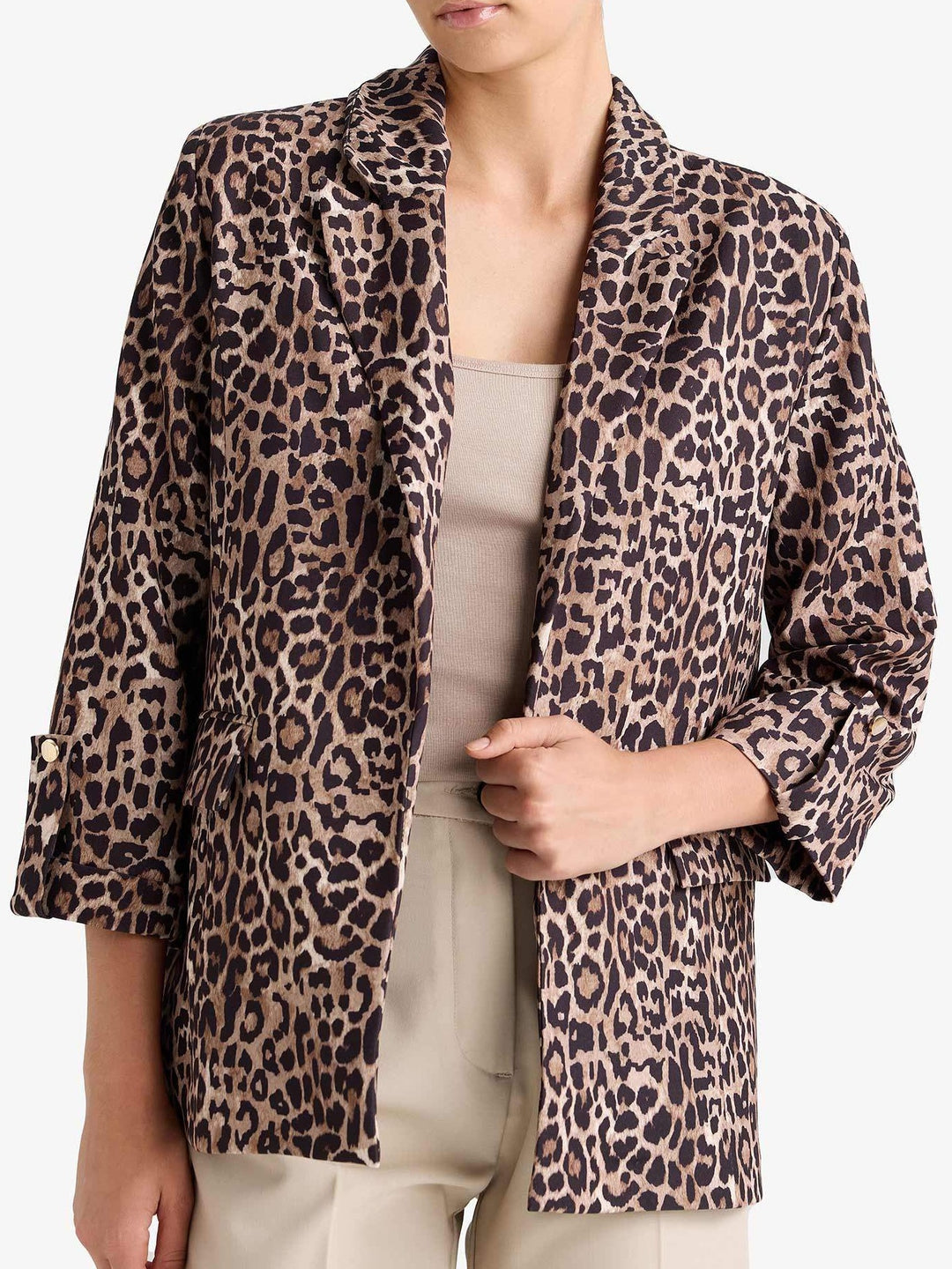 Damen Modische Leopardenmuster Blazer