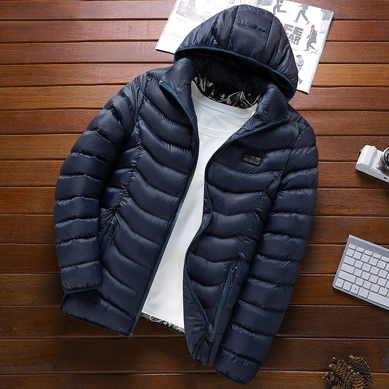 Herren Ultraleichte gesteppte Daunenjacke mit Kapuze, windabweisender Außenhaut und Packfunktion Shop Nory