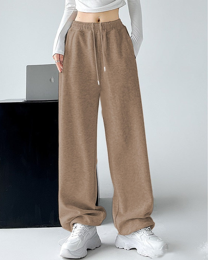 Damen nan extraweite Palazzo-Sweathose mit hohem Komfortbund, seitlichen Eingrifftaschen, Schlitz am Saum und Kordelzug Shop Nory