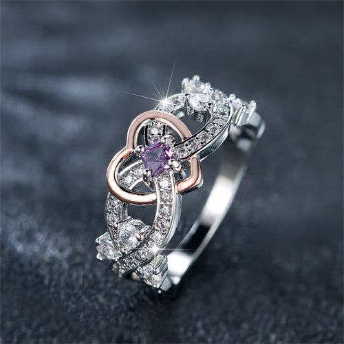 Damen Ring mit herzförmigem Design und funkelnden Zirkonia-Elementen Shop Nory