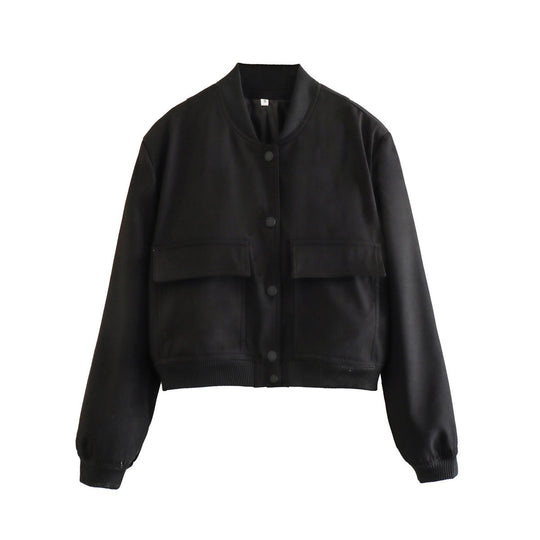 Damen Kurzjacke im Bomberstil mit Leoparden‑Fauxfell und Rippbündchen Shop Nory