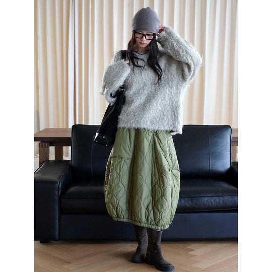 Damen Flauschiger Oversize-Pullover im Mohair‑Look mit weitem V‑Ausschnitt Shop Nory