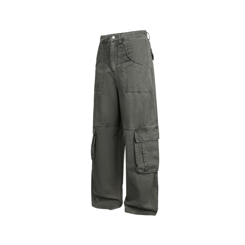 Damen Baggy-Cargo-Hose mit hoher Leibhöhe, großen Klappentaschen und verstärkten Nahtpaneelen Shop Nory