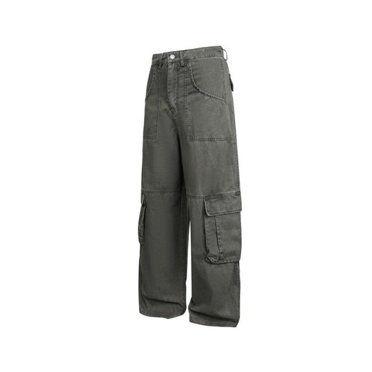Damen Baggy-Cargo-Hose mit hoher Leibhöhe, großen Klappentaschen und verstärkten Nahtpaneelen Shop Nory