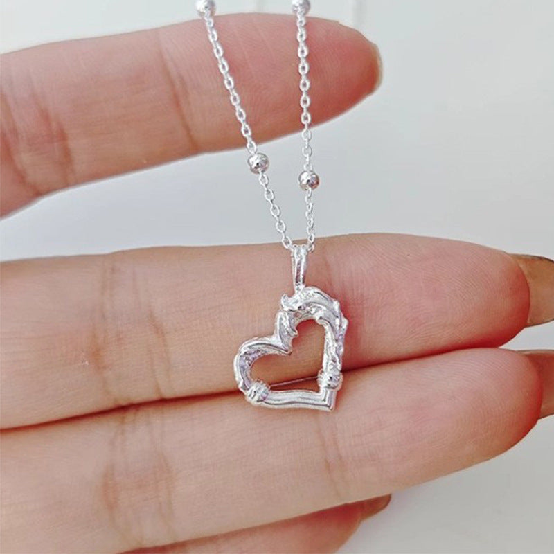 Damen filigrane Herzanhänger-Halskette aus hochwertigem Silber Shop Nory