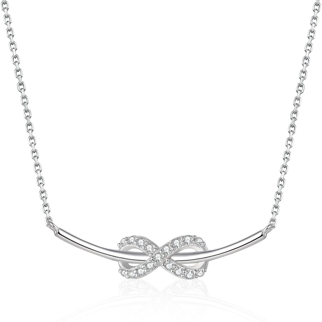 Damen Halskette mit unendlichem Symbol und funkelnden Zirkonia-Akzenten Shop Nory