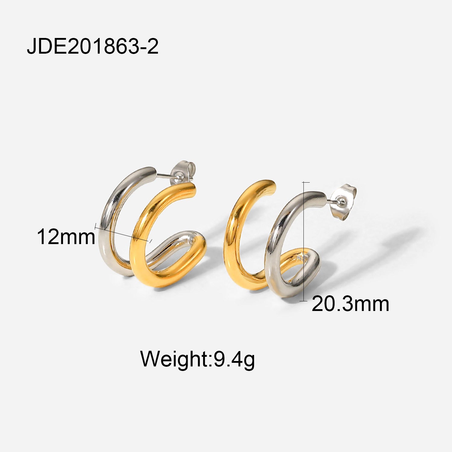 Damen Ohrhänger mit doppeltem Spiraldesign und hypoallergenem Edelstahl Shop Nory