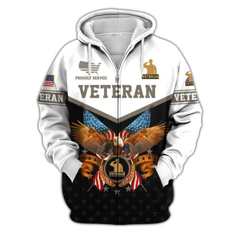 Herren Kapuzensweater mit amerikanischem Veteranenmotiv Shop Nory