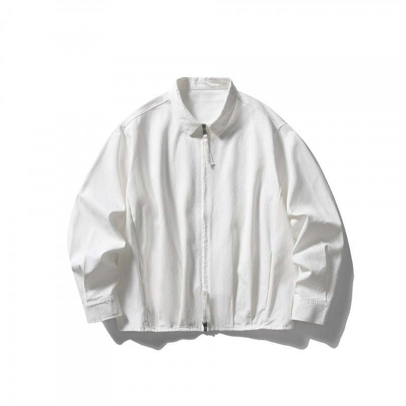 Unisex Boxy-Überjacke mit Hemdkragen, verdecktem Reißverschluss und weichem Fall Shop Nory