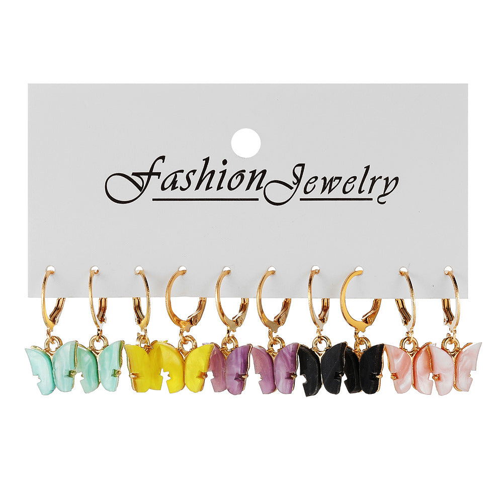 Damen Ohrringe-Set mit verschiedenen Schmetterlingsdesigns Shop Nory