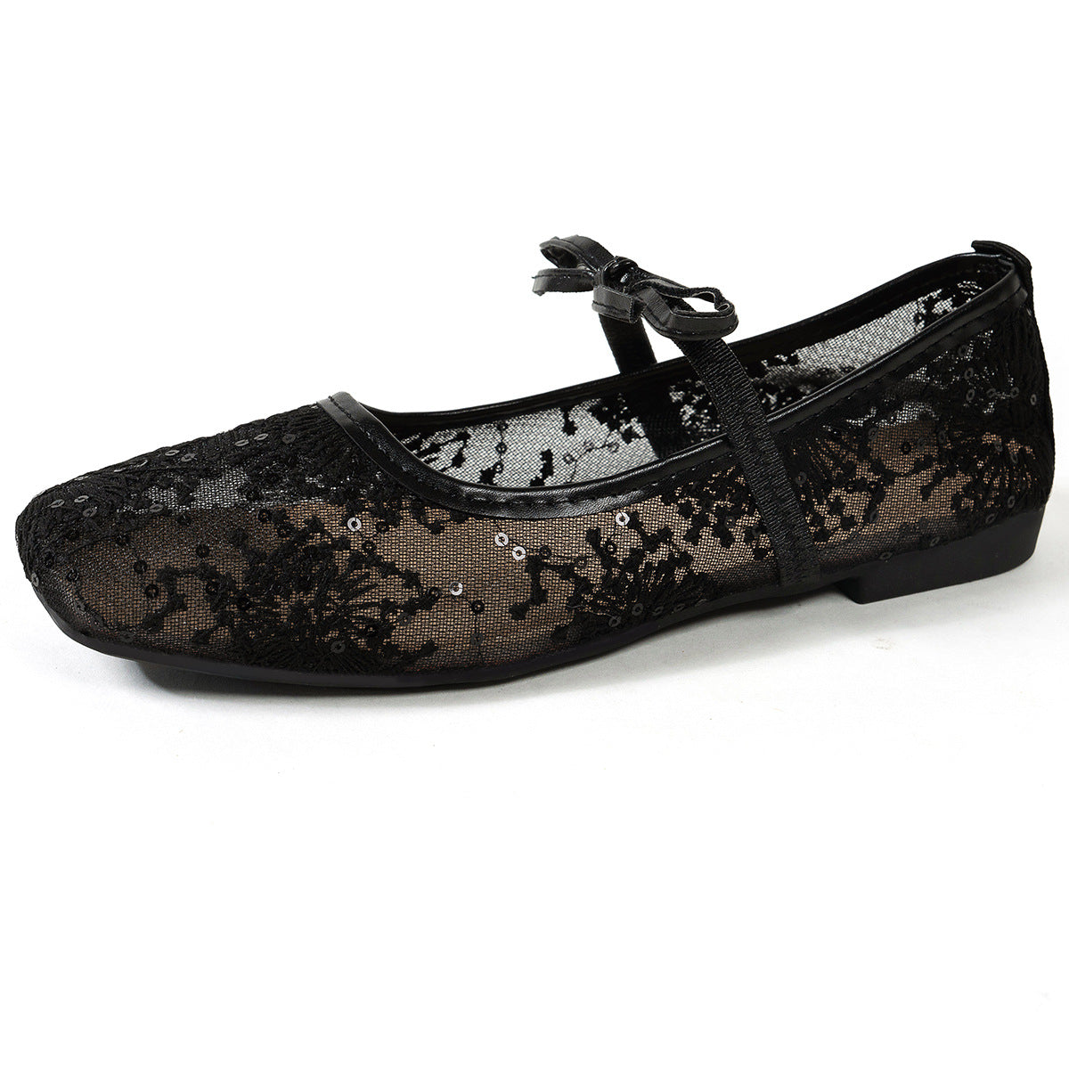 Damen elegante Spitzenschuhe mit floralem Gestaltung