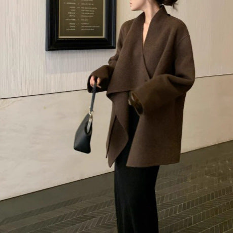 Damen Modischer Oversized-Wollmantel Shop Nory
