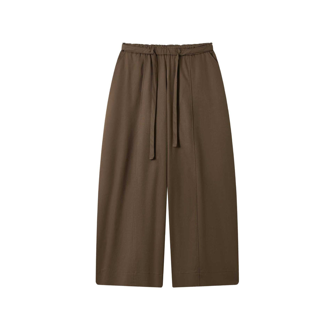Damen Culotte-Hose mit hoher Taille weitem Bein und Bindegürtel Shop Nory