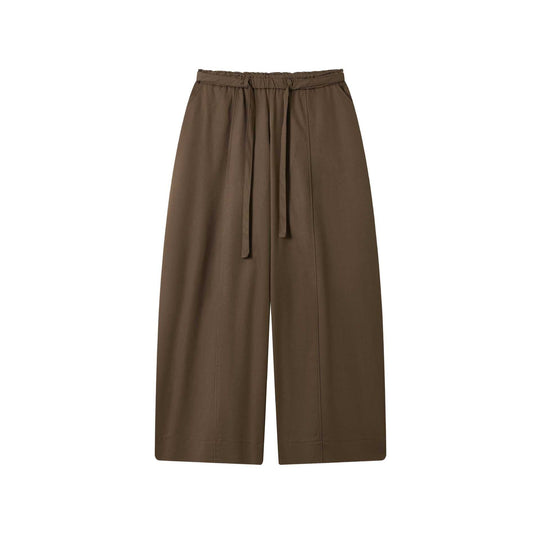 Damen Culotte-Hose mit hoher Taille weitem Bein und Bindegürtel Shop Nory