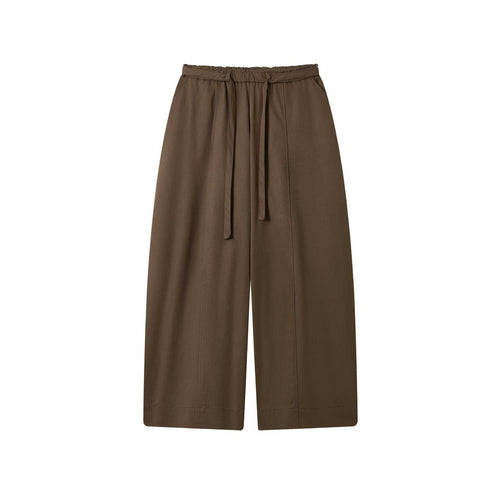 Damen Culotte-Hose mit hoher Taille weitem Bein und Bindegürtel Shop Nory