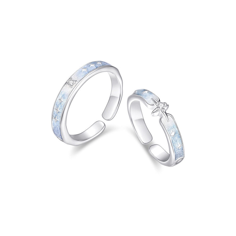 Damen Offener Ring mit funkelnden Sternen und zartem Design Shop Nory