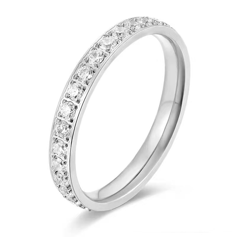 Damen Diamant-besetzter Ewigkeit Band Ring Shop Nory