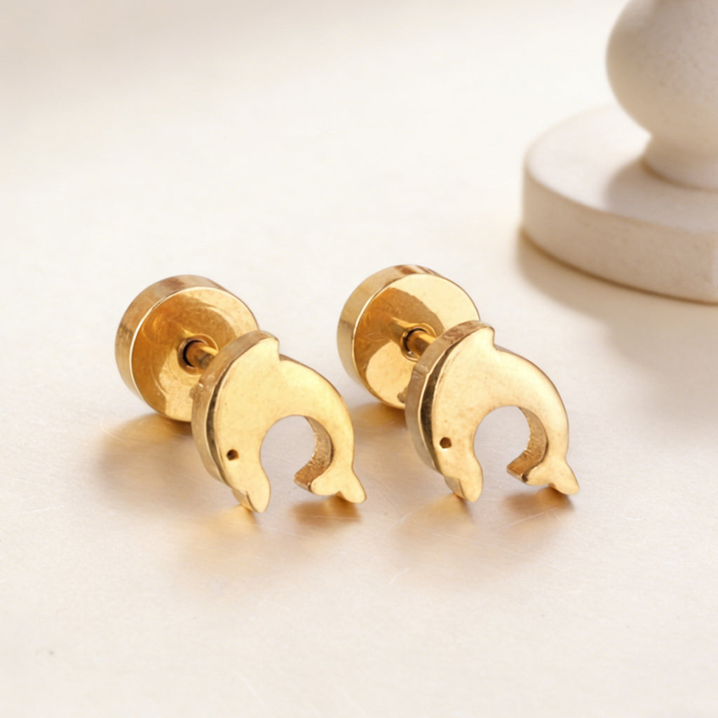 Damen Edelstahl Ohrstecker im Delfin-Design Shop Nory