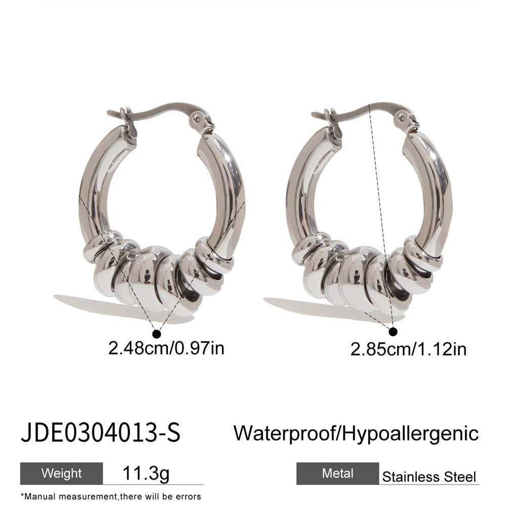 Damen Huggie Hoop Ohrringe mit geschwungenem Design aus hypoallergenem Edelstahl Shop Nory