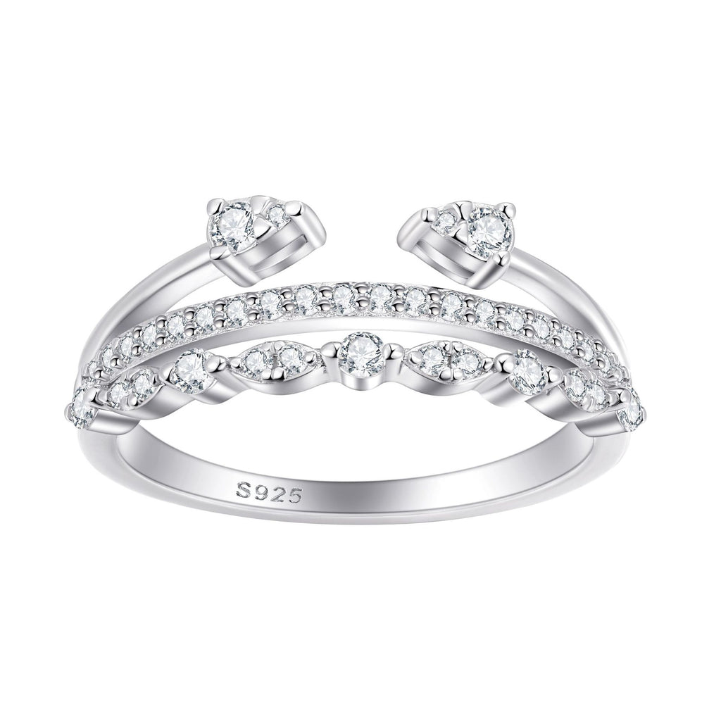 Damen Krone Ring mit funkelnden Zirkonia-Steinen Shop Nory