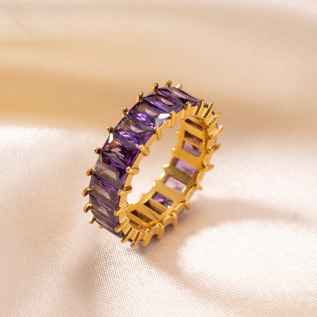 Damen Zarter Ring mit pinken Kristallen Shop Nory