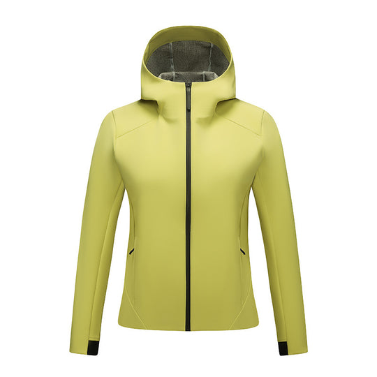 Damen Softshell-Jacke mit Kapuze, taillierte und winddichte Outdoorjacke Shop Nory