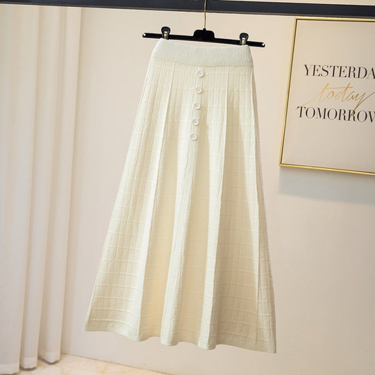 Damen Eleganter Maxirock mit Knopfdetails und strukturiertem Design Shop Nory