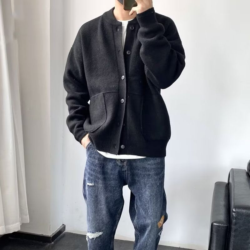 Herren Bequeme Strickjacke mit Knopfverschluss Shop Nory